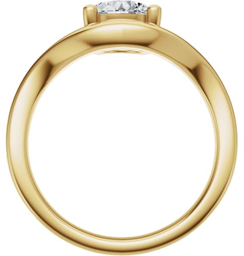 Sužadėtuvių Žiedas „Solitaire Asymmetric“ 14k yellow gold Oval 9mm x 7mm (2)
