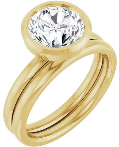 Sužadėtuvių Žiedas „Bezel-Set Solitaire“ 14k yellow gold Round 8mm (6)