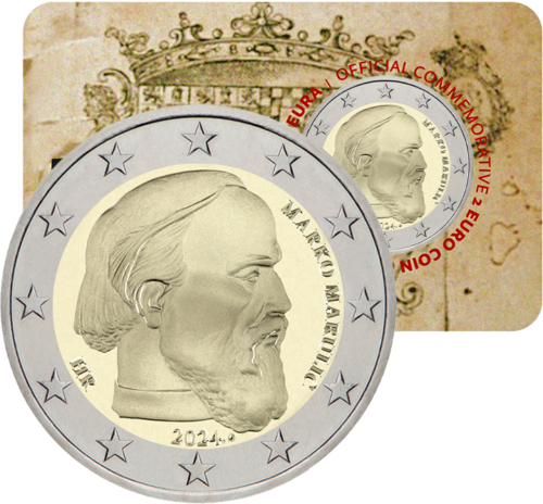 2024 Croatia Marko Marulić 2 Euro Coin in BU Card (1)
