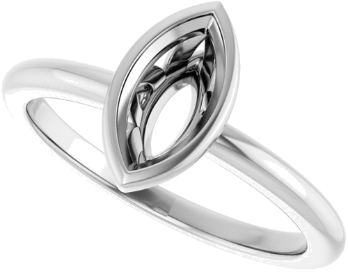 Sužadėtuvių Žiedas „Bezel-Set“ 14k white gold Marquise 9mm x 4.5mm (5)