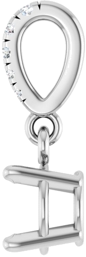 Pakabukas „Accented“ 14k white gold Round 5mm (3)