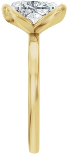 Sužadėtuvių Žiedas „Half Bezel Solitaire“ 14k yellow gold Elongated Cushion 9mm x 7mm (4)