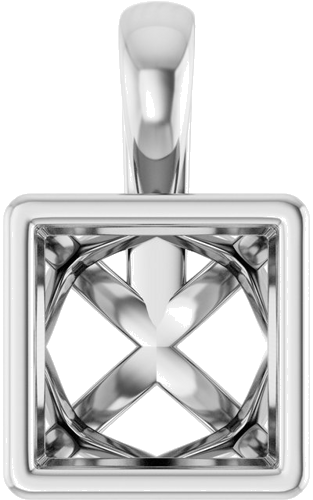 Pakabukas „Solitaire“ 14k white gold Square 6.5mm (1)
