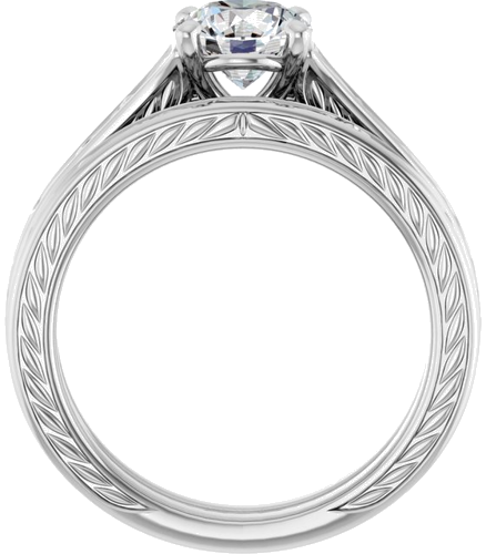 Sužadėtuvių Žiedas „Solitaire Scroll“ 925 Sidabro Round 6.5mm (12)