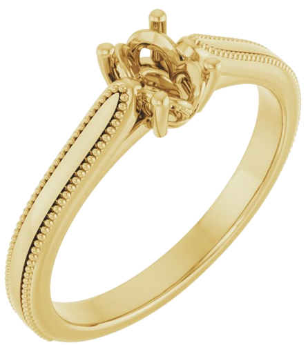 Sužadėtuvių Žiedas „Solitaire“ 10k yellow gold Oval 6mm x 4mm (1)