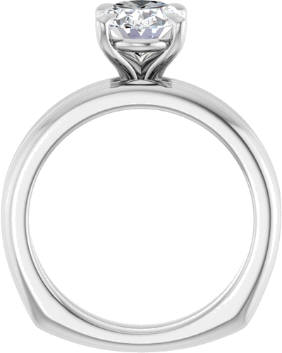 Sužadėtuvių Žiedas „Claw-Prong Euro Shank“ 14k white gold Oval 9mm x 7mm (7)