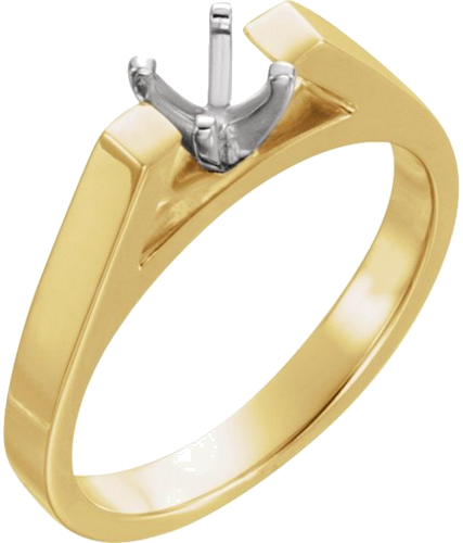 Sužadėtuvių Žiedas „Solitaire“ 14k yellow/white gold Round 4.1mm (1)