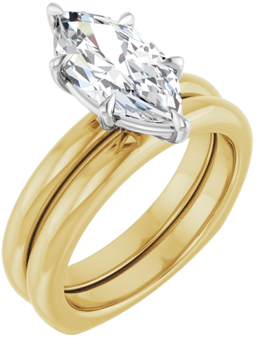 Sužadėtuvių Žiedas „Claw-Prong Euro Shank“ 14k yellow/white gold Marquise 13mm x 6.5mm (6)