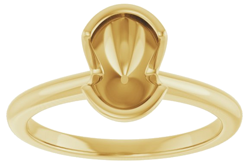 Sužadėtuvių Žiedas „Half-Bezel“ 14k yellow gold Oval 8mm x 6mm (3)