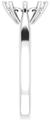 14K White 8x6 mm Oval Solitaire Engagement Ring Mounting (4)