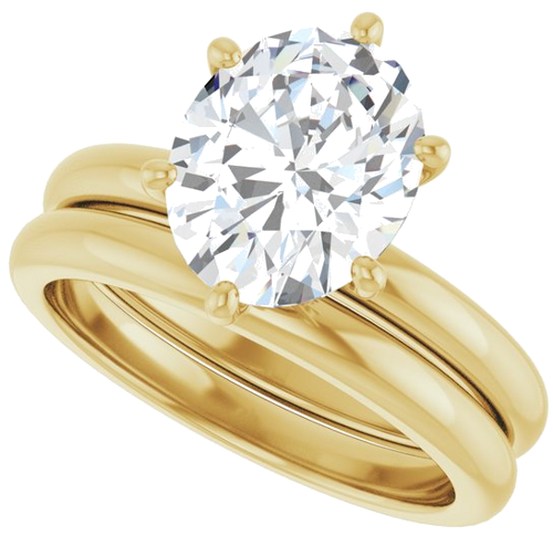 Sužadėtuvių Žiedas „Accented“ 14k yellow gold Oval 10mm x 8mm (10)