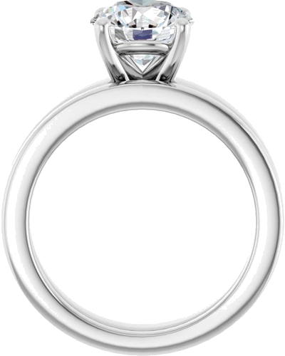 14K White 8 mm Round Solitaire Engagement Ring Mounting (7)