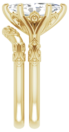 Sužadėtuvių Žiedas „Solitaire Split Shank“ 585 Geltonojo Aukso Marquise 12mm x 6mm (9)