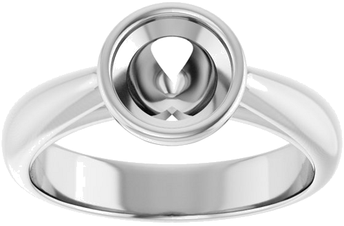 Sužadėtuvių Žiedas „Bezel-Set Solitaire“ 14k white gold Round 6.5mm (3)