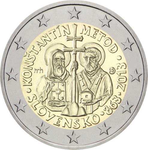 2013 Slovakija Konstantinui ir Metodijui 2 eurų moneta (1)