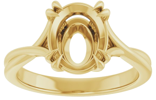 Sužadėtuvių Žiedas „Double Claw-Prong Solitaire Criss-Cross“ 14k yellow gold Oval 10mm x 8mm (3)