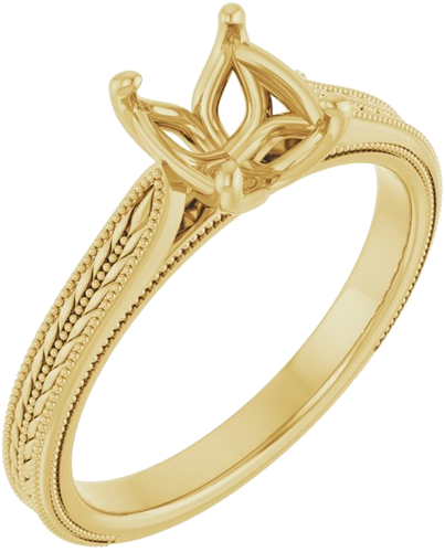 Sužadėtuvių Žiedas „Solitaire“ 14k yellow gold Oval 8mm x 6mm (1)