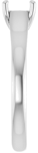 14K White 4.5 mm Square Solitaire Engagement Ring Mounting (4)