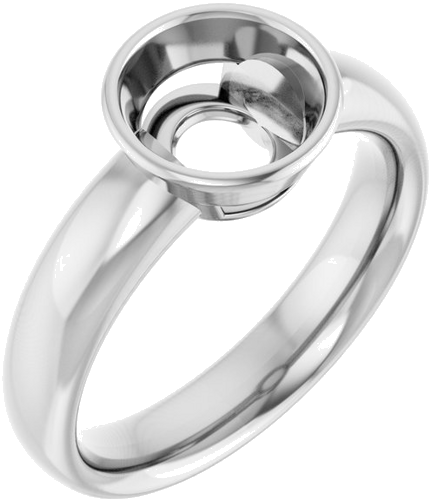 Sužadėtuvių Žiedas „Bezel-Set Solitaire“ 14k white gold Round 7.4mm (1)