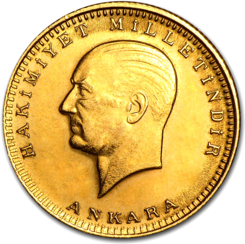 100 kurušų Ataturk Turkija (1923/XX) auksinė moneta (1)