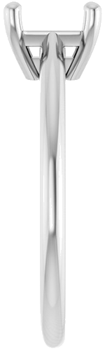 14K White 8x6 mm Emerald Solitaire Engagement Ring Mounting (4)