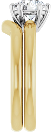Sužadėtuvių Žiedas 14k yellow/white gold Round 6.5mm (9)