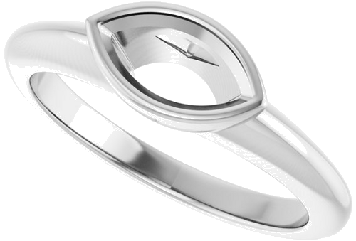 Sužadėtuvių Žiedas „Bezel-Set Solitaire“ 14k white gold Marquise 8.5mm x 4.5mm (5)
