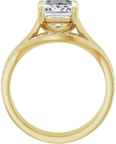 14K Yellow 9x7 mm Emerald Solitaire Engagement Ring Mounting (7)