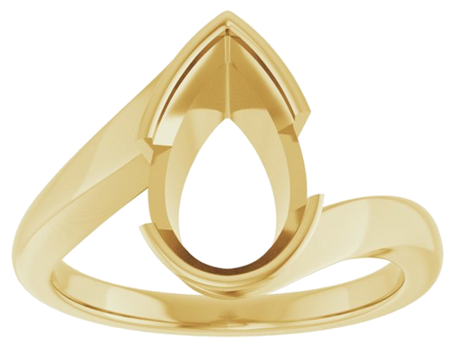 Sužadėtuvių Žiedas „Half-Bezel Solitaire“ 14k yellow gold Pear 11.5mm x 7mm (3)