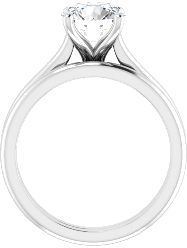 14K White 7.4 mm Round Solitaire Engagement Ring Mounting (7)