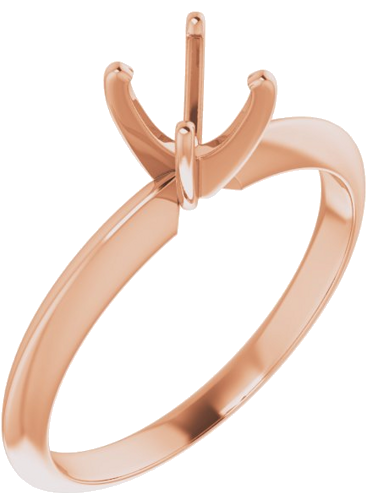 14K Rose 5-5.3 mm Round 4-Prong Light Solitaire Ring Mounting (1)