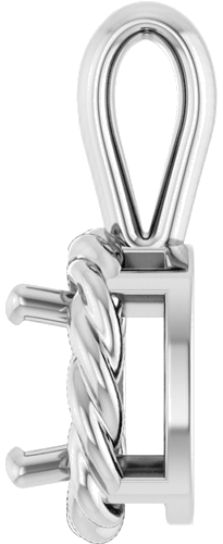 14K White  5 mm Cushion Pendant Mounting (3)