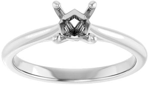 Sužadėtuvių Žiedas „Solitaire“ 585 Baltojo Aukso Square 4.5mm (3)