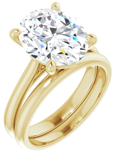 Sužadėtuvių Žiedas „Solitaire“ 10k yellow gold Oval 12mm x 10mm (6)