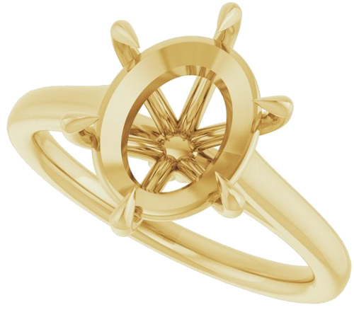 Sužadėtuvių Žiedas „Claw-Pong“ 14k yellow gold Oval 11mm x 9mm (5)