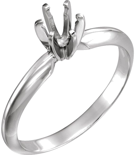 Sužadėtuvių Žiedas „Pre-Notched Solitaire“ 585 Baltojo Aukso Round 4.2mm x 4.9mm (1)