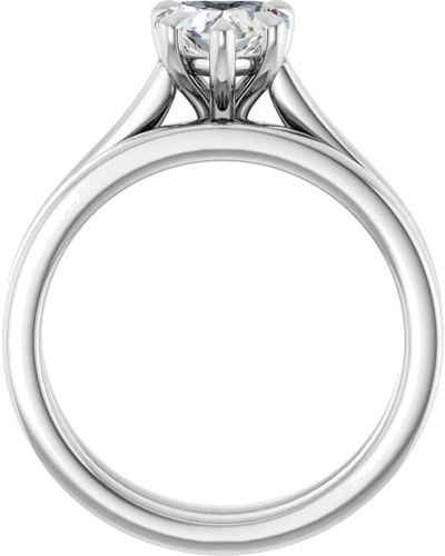 Sužadėtuvių Žiedas „Claw-Prong“ 14k white gold Heart 6.5mm (7)