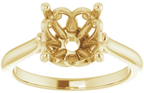 Sužadėtuvių Žiedas „Solitaire“ 14k yellow gold Round 9mm (3)