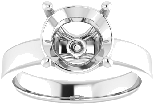 Platinum 9.4 mm Round Solitaire Engagement Ring Mounting (3)
