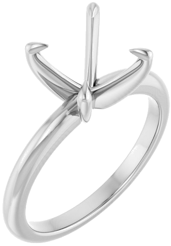 Sužadėtuvių Žiedas „Claw-Prong Solitaire“ 14k white gold Square 6.5mm (1)