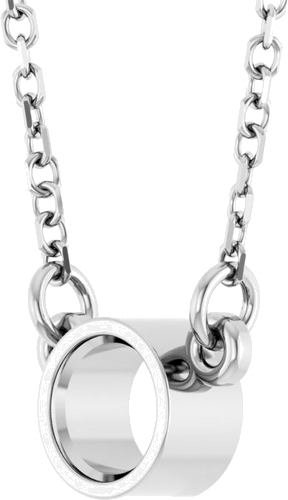 14K White 4.1 mm Round Bezel-Set Solitaire 18  Necklace Mounting (2)