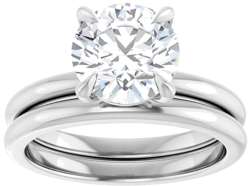 14K White 8.2 mm Round Solitaire Engagement Ring Mounting (8)