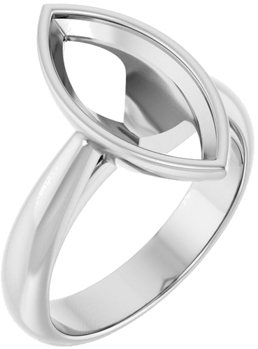 Sužadėtuvių Žiedas „Bezel-Set Solitaire“ 10k white gold Marquise 15mm x 7mm (1)