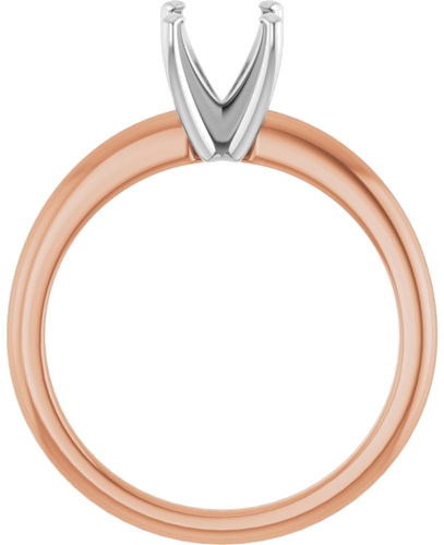 14K Rose   White  6.5 mm Round Solitaire Engagement Ring Mounting (2)