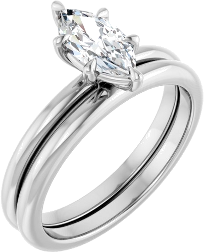 Sužadėtuvių Žiedas „Claw-Prong“ 14k white gold Marquise 9mm x 4.5mm (6)