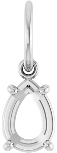 Pakabukas „Solitaire Charm“ 14k white gold Pear 7mm x 5mm (1)
