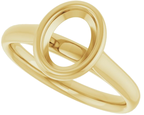 Sužadėtuvių Žiedas „Bezel-Set Solitaire“ 585 Geltonojo Aukso Oval 8mm x 6mm (5)