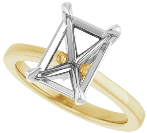 Sužadėtuvių Žiedas „Claw-Prong“ 14k yellow/white gold Emerald 10mm x 7mm (4)