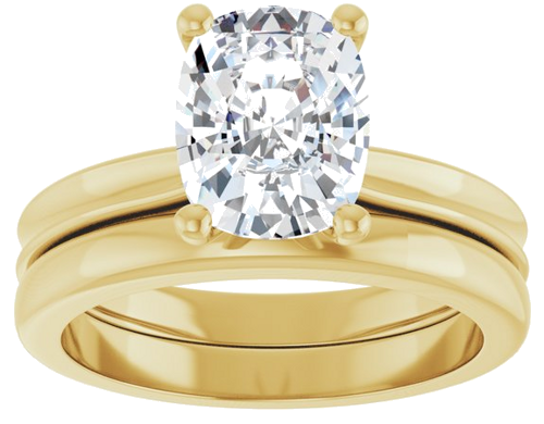 Sužadėtuvių Žiedas 14k yellow gold Elongated Cushion 9mm x 7mm (8)