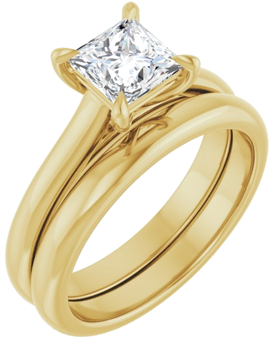 Sužadėtuvių Žiedas „Claw-Prong“ 10k yellow gold Square 5.5mm (6)